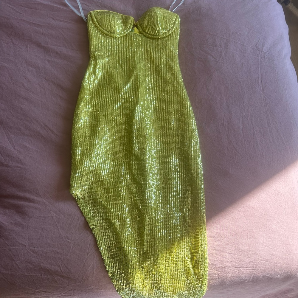 Camila Coelho Yellow Sequin Dress